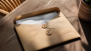 Divorce papers on a wooden desk — served with divorce papers in Virginia