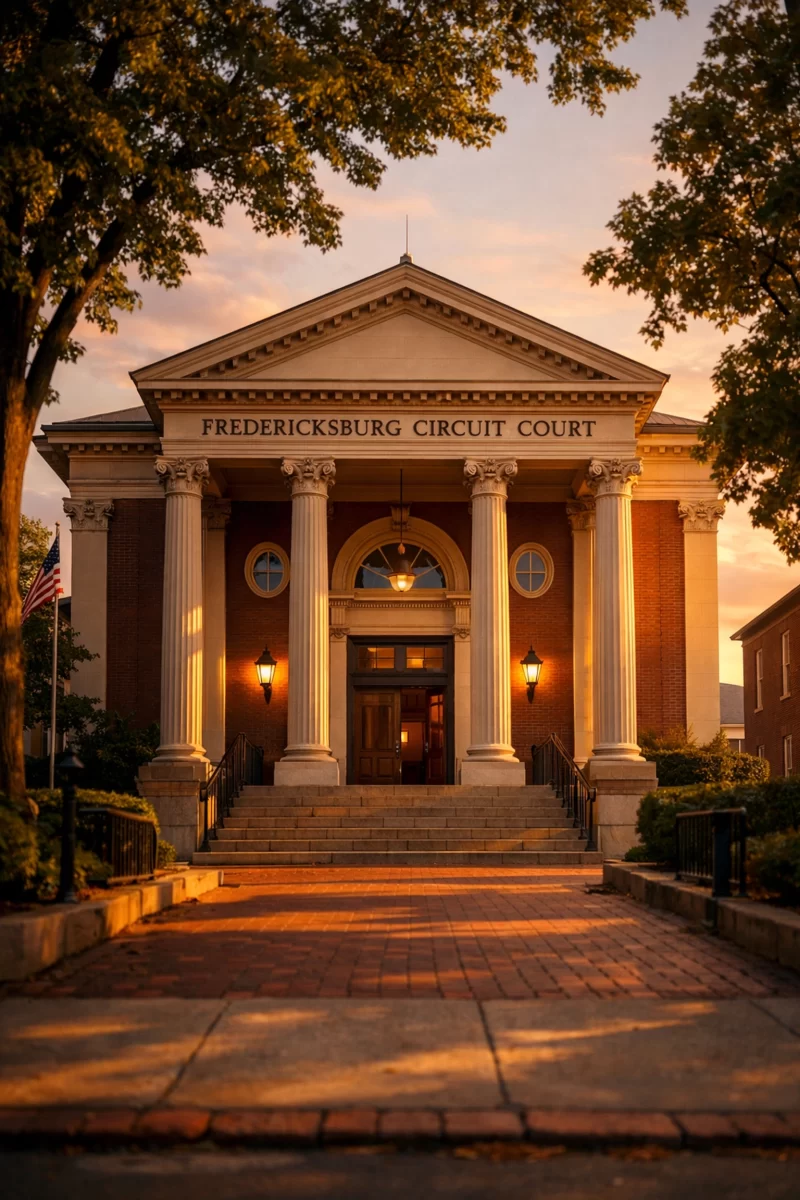 Fredericksburg Circuit Court where divorce from bed and board cases are filed in Virginia