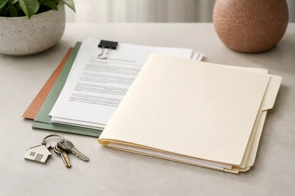 House keys and legal documents showing how to get a protective order in Virginia and secure temporary possession of a home.