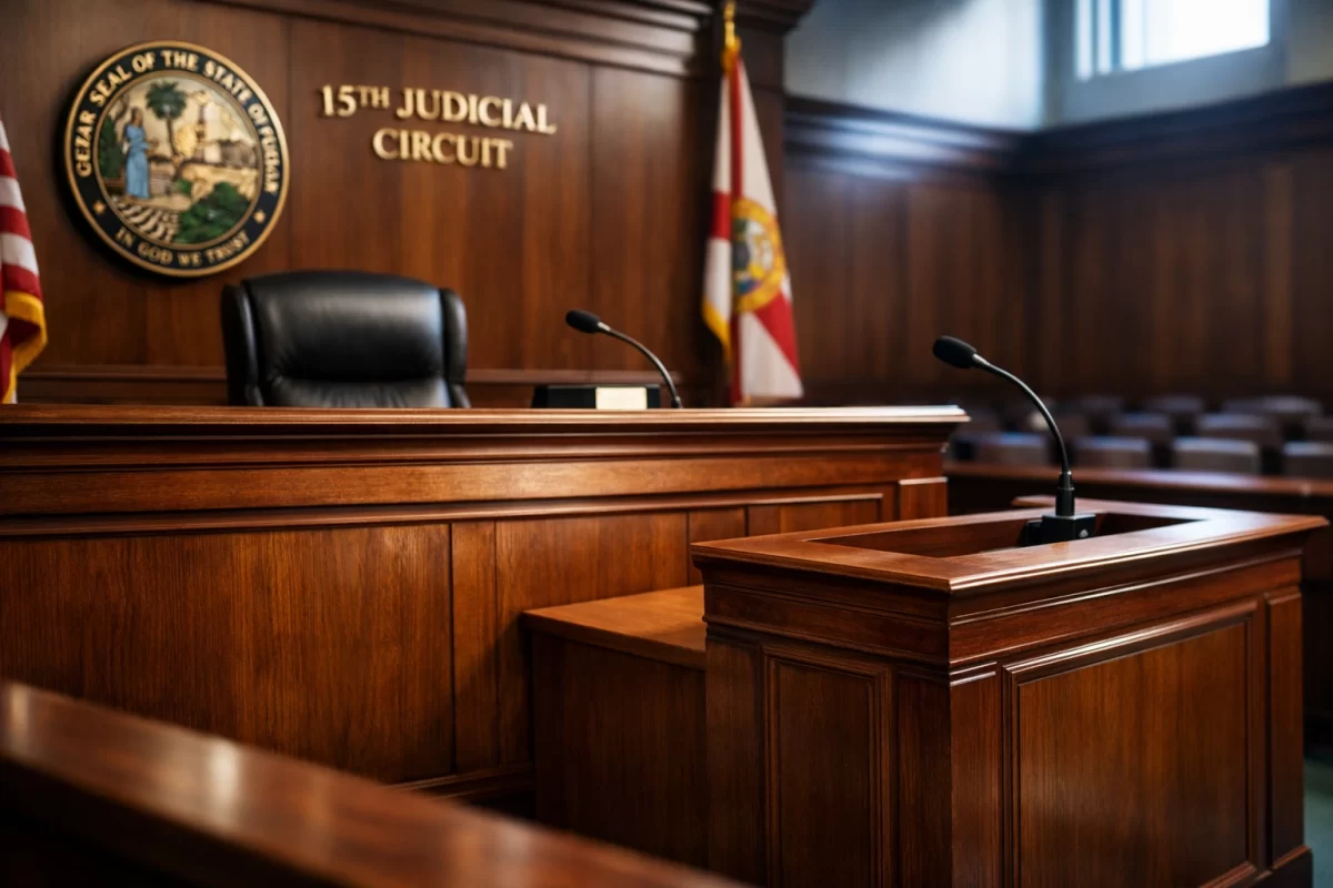 Interior of a Spotsylvania County courtroom where a Guardian ad Litem advocates for a child